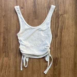 Pacsun Pac cares crop tank top, light, blue scrunched sides ribbed.XS.Light Blue